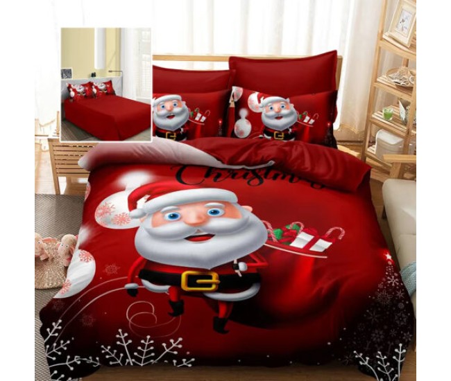 Lenjerie pat finet 3d 6 piese craciun f-xmas68 Lenjerie pat finet 3d 6 piese craciun f-xmas68